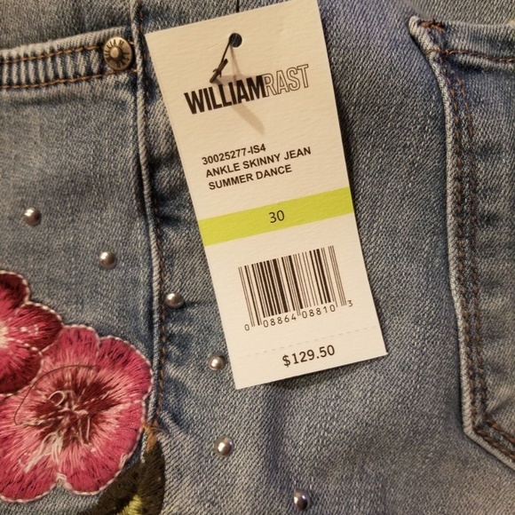 William Rast NEW Embroidered Studded Skinny Ankle Jeans Denim Womens NWT 🎉HP🎉 - Picture 10 of 10